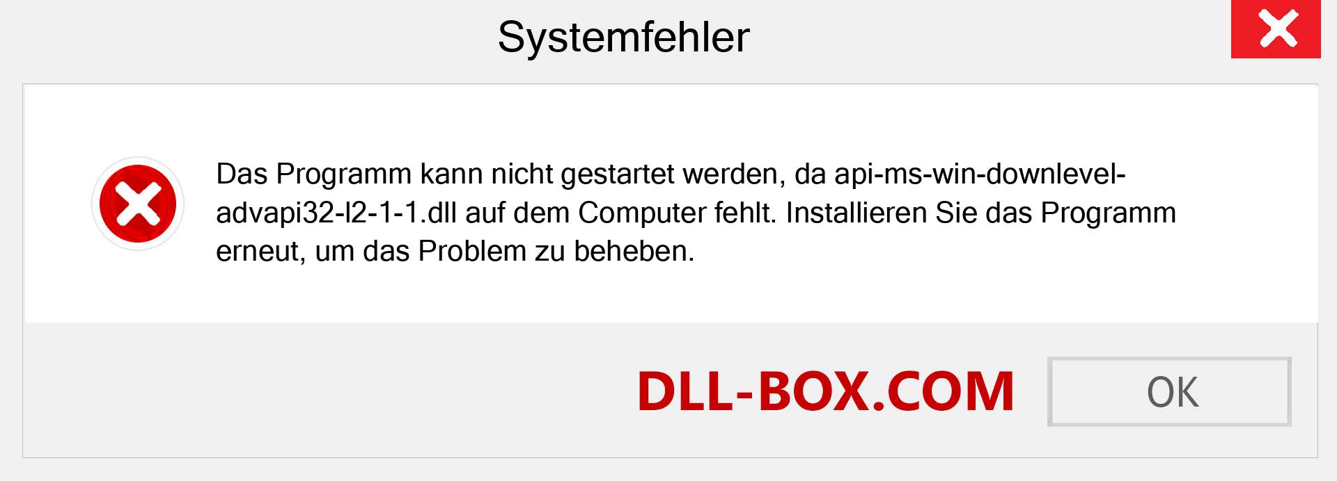 api-ms-win-downlevel-advapi32-l2-1-1.dll-Datei fehlt?. Download für Windows 7, 8, 10 - Fix api-ms-win-downlevel-advapi32-l2-1-1 dll Missing Error unter Windows, Fotos, Bildern